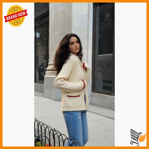 Long Sleeve Cardigan Sweater Loose Fit V-Neck Button Down Knit - Picture 5 of 5